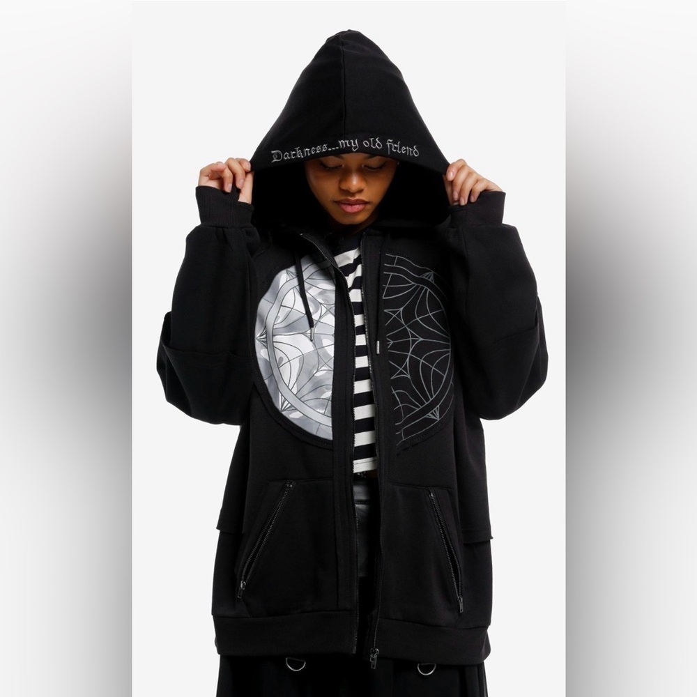 Wednesday Addams Split Window Graphic Hoodie- New